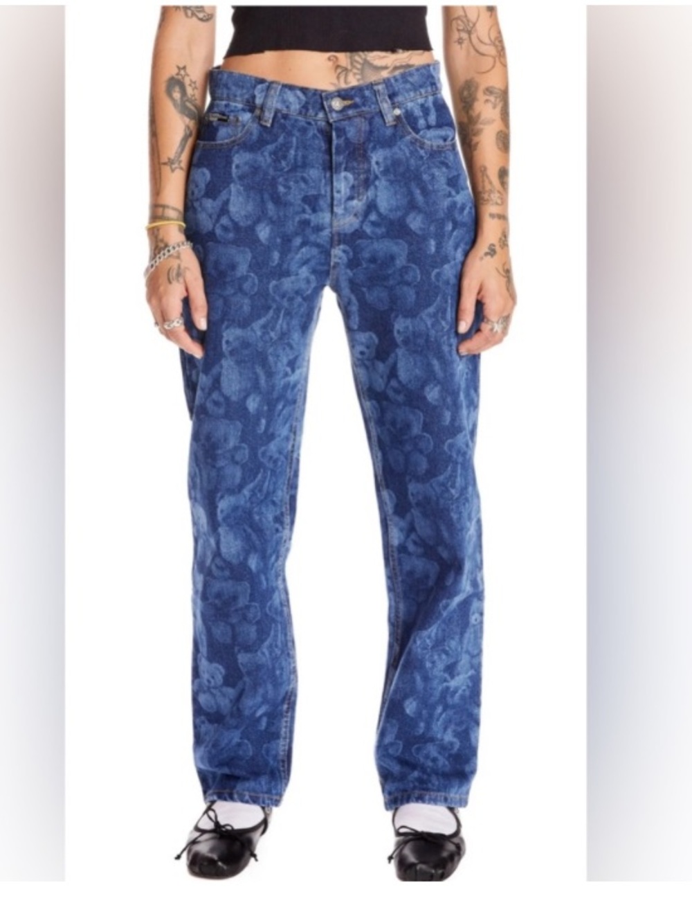 TEDDY FRESH Denim Blue Teddy Bear Jeans